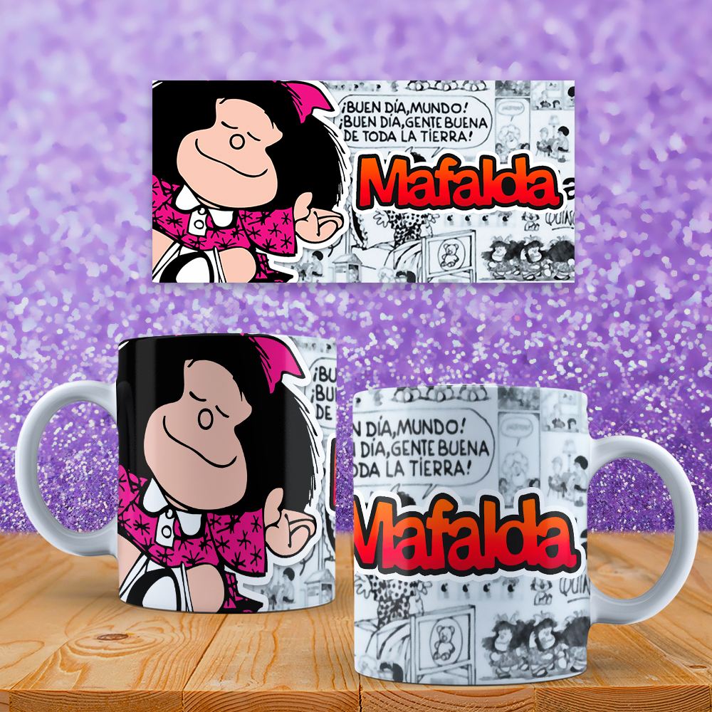 Taza De Mafalda Personalizada En Polimero Plastico